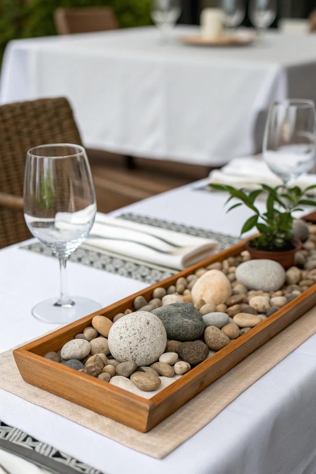 Minimalist arrangements impart sophistication and serenity.