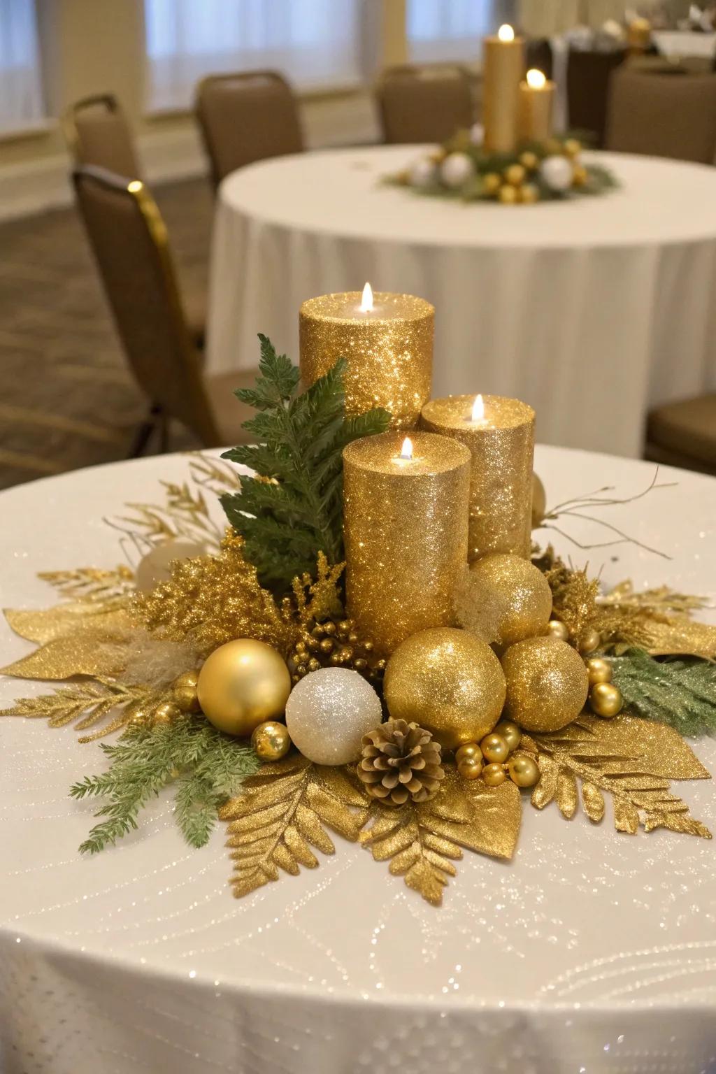 Gilded accents infuse a hint of glamour and opulence.