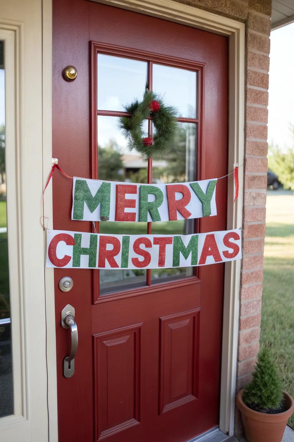 Share joyful cheer with a holiday message banner.