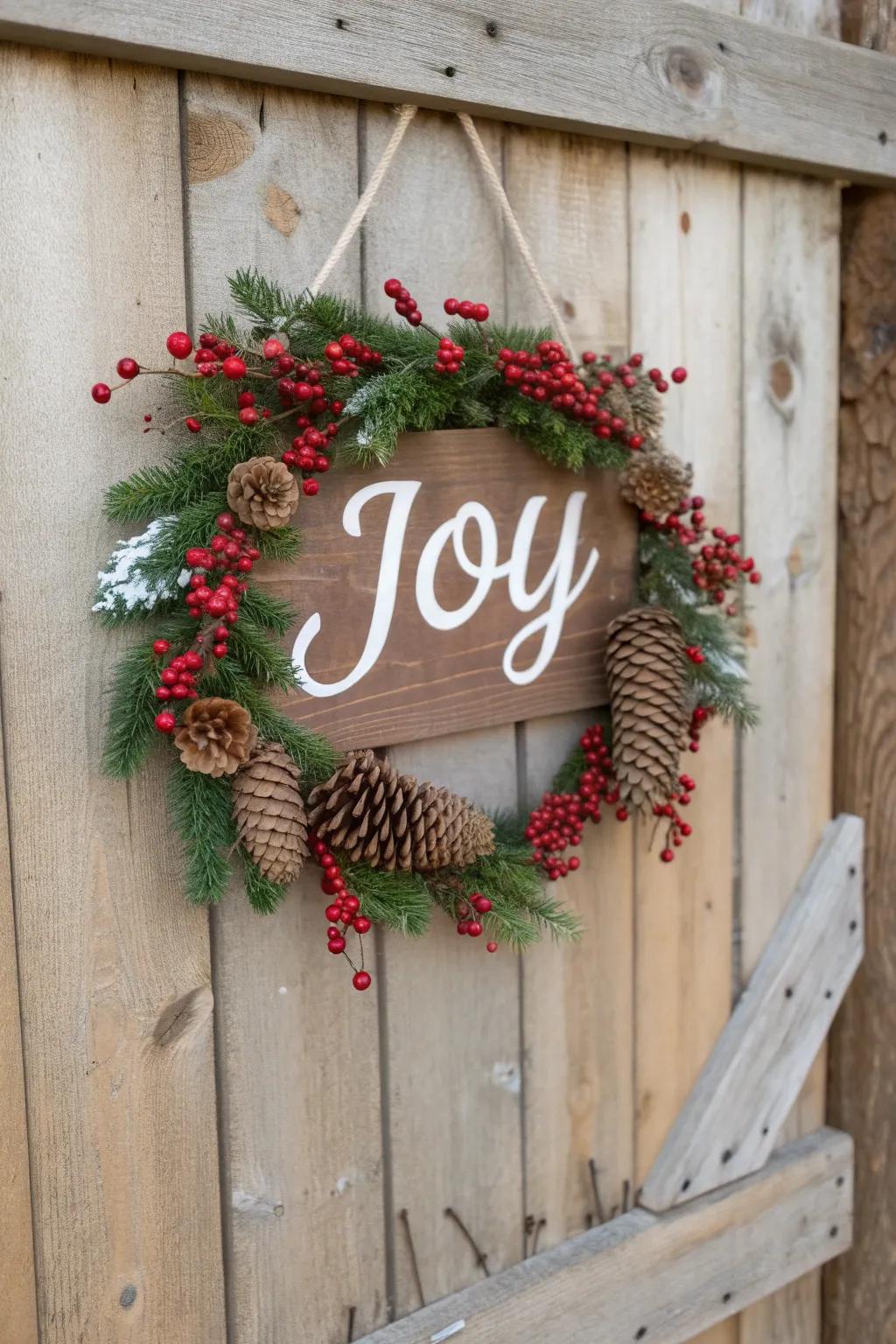 Embrace nature with a woodland-themed Christmas placard.