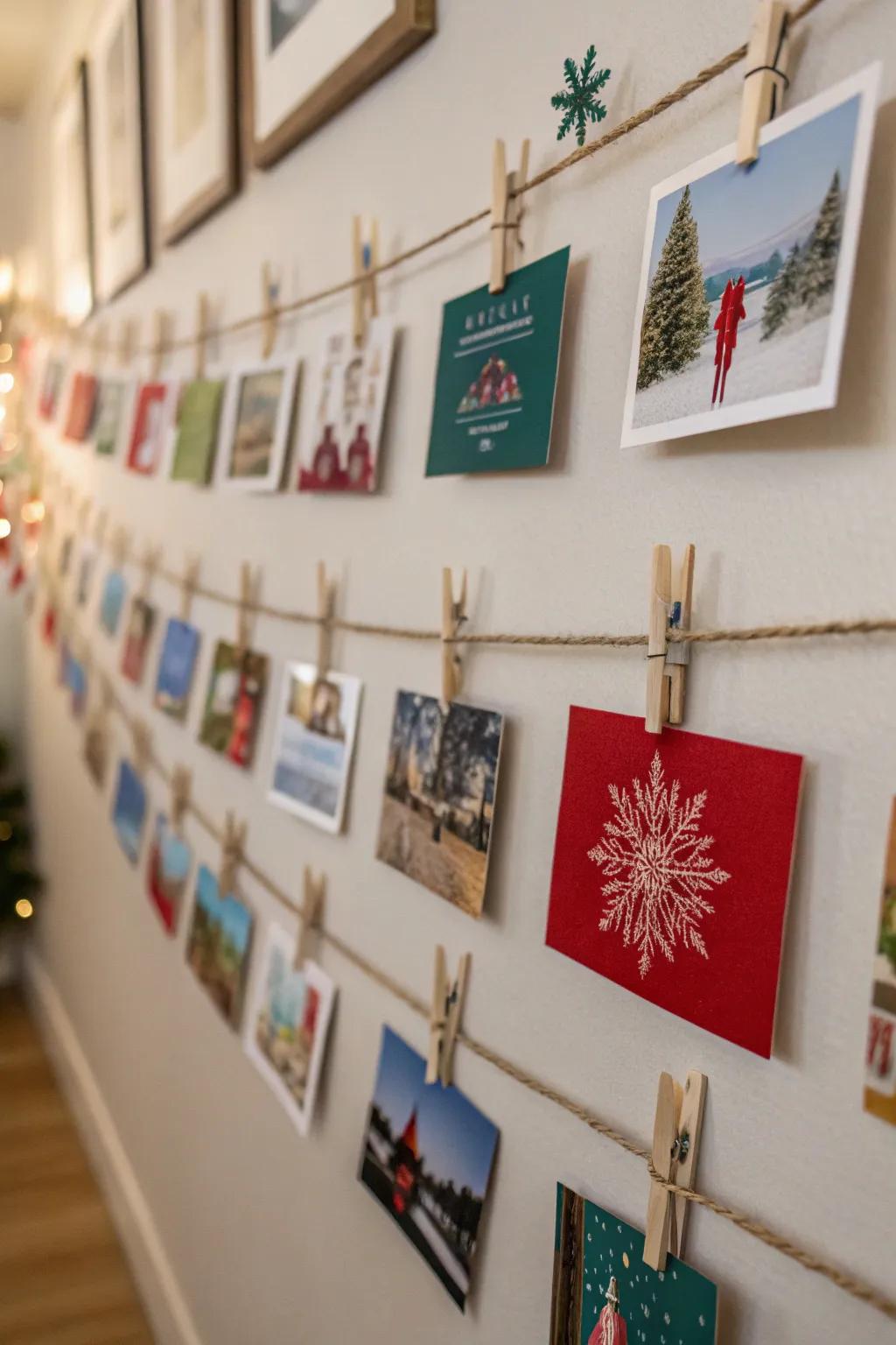 A heartfelt presentation of holiday cards disseminates the season's joy.