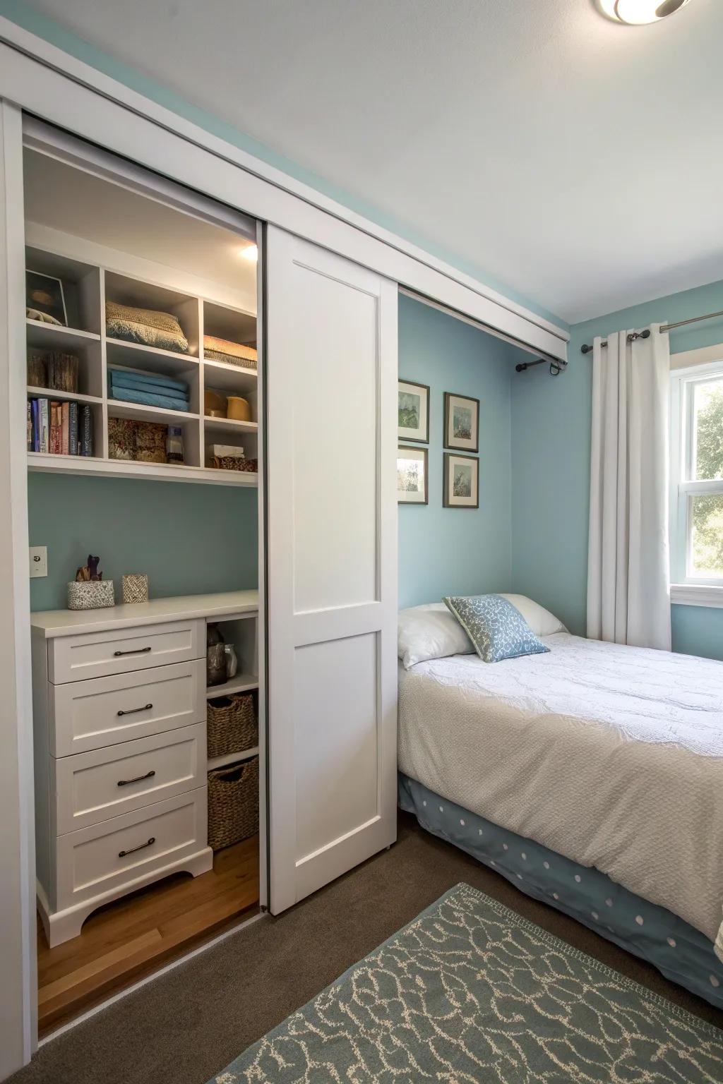 Recessed doors optimize space through their streamlined configuration.