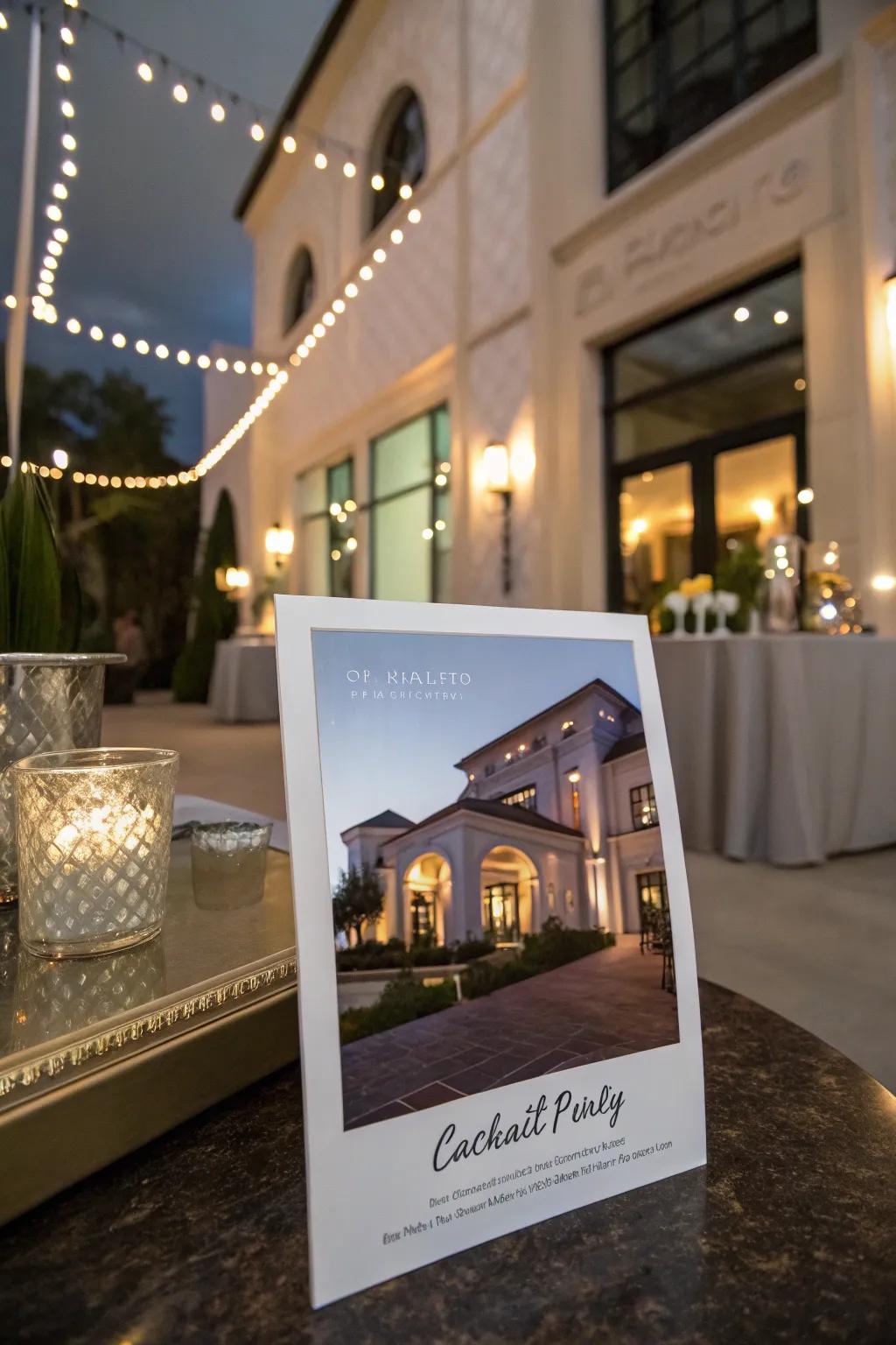 Build excitement with a photo feature of the venue.