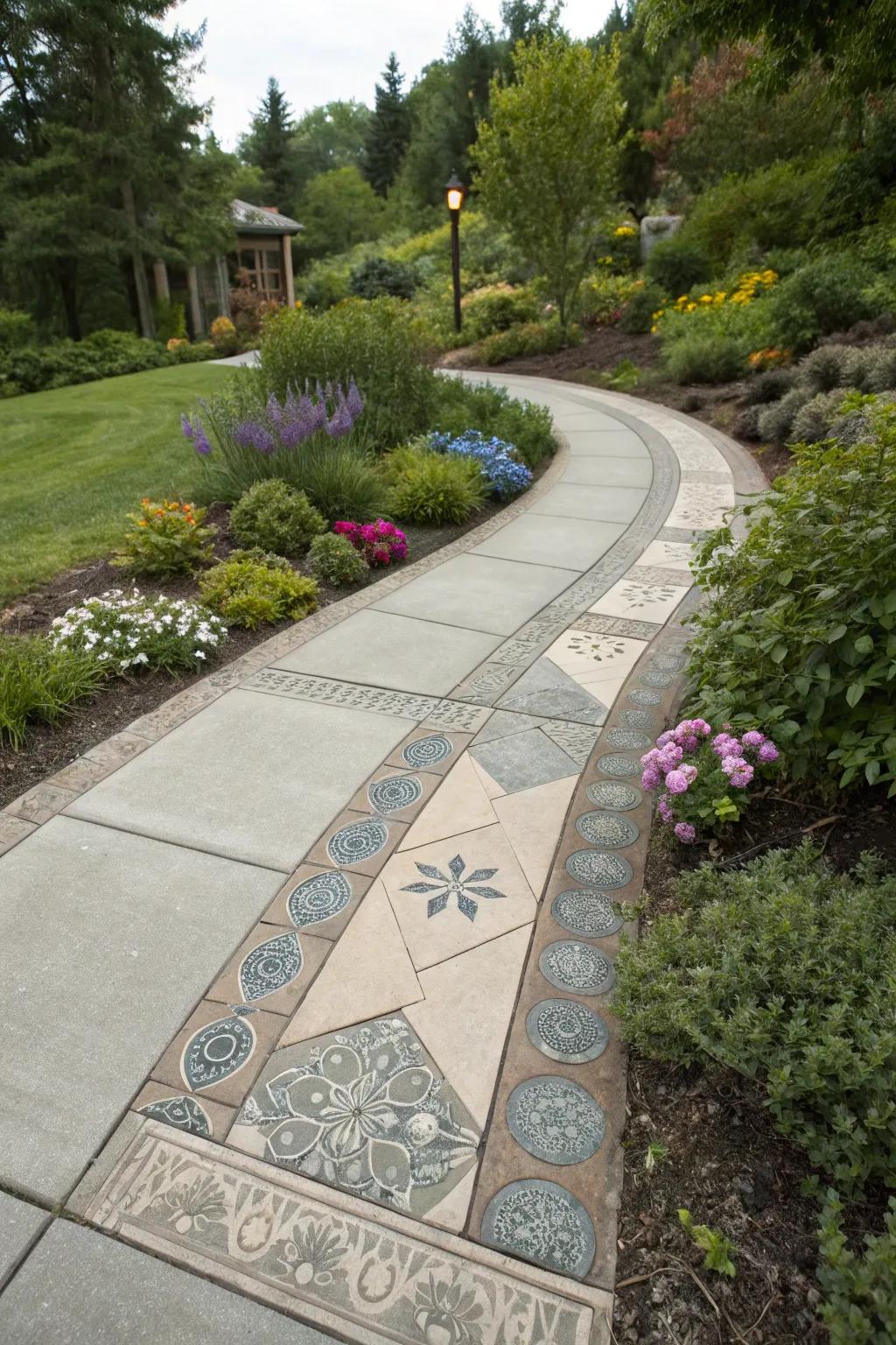 Elevate your walkway with decorative inlays.