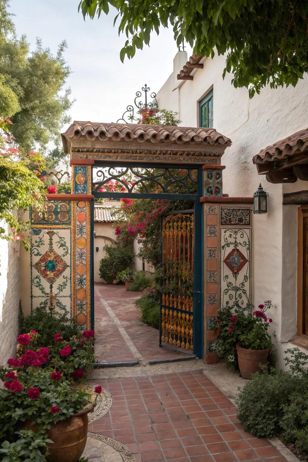 A personalized gate welcomes guests with style.