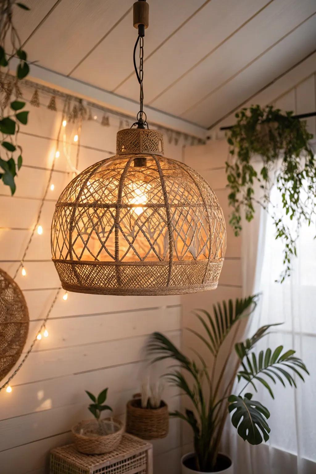 Illuminate your space with sustainable style: DIY pendant light magic.