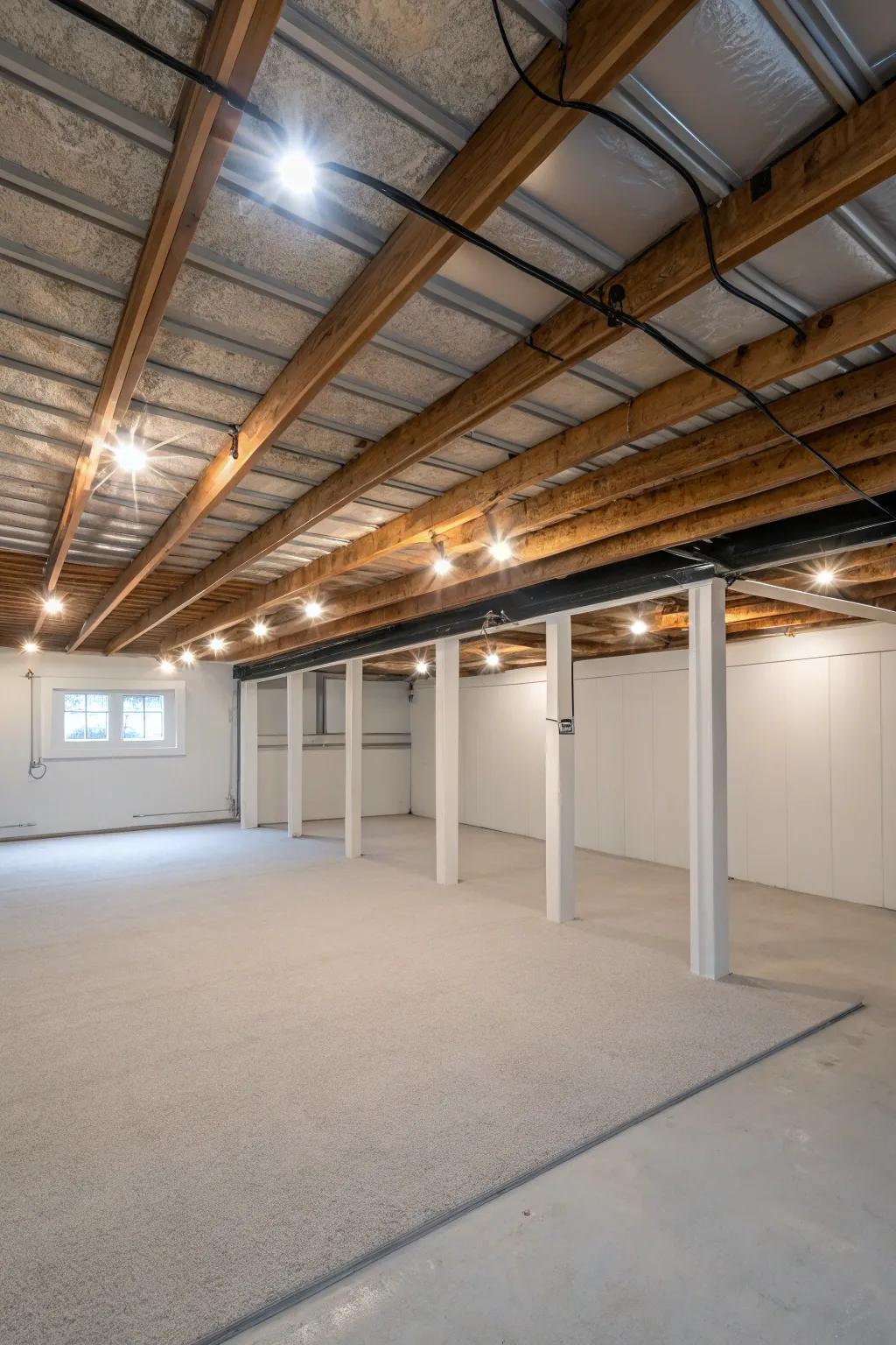 Opt for a modern appearance via recessed lighting.