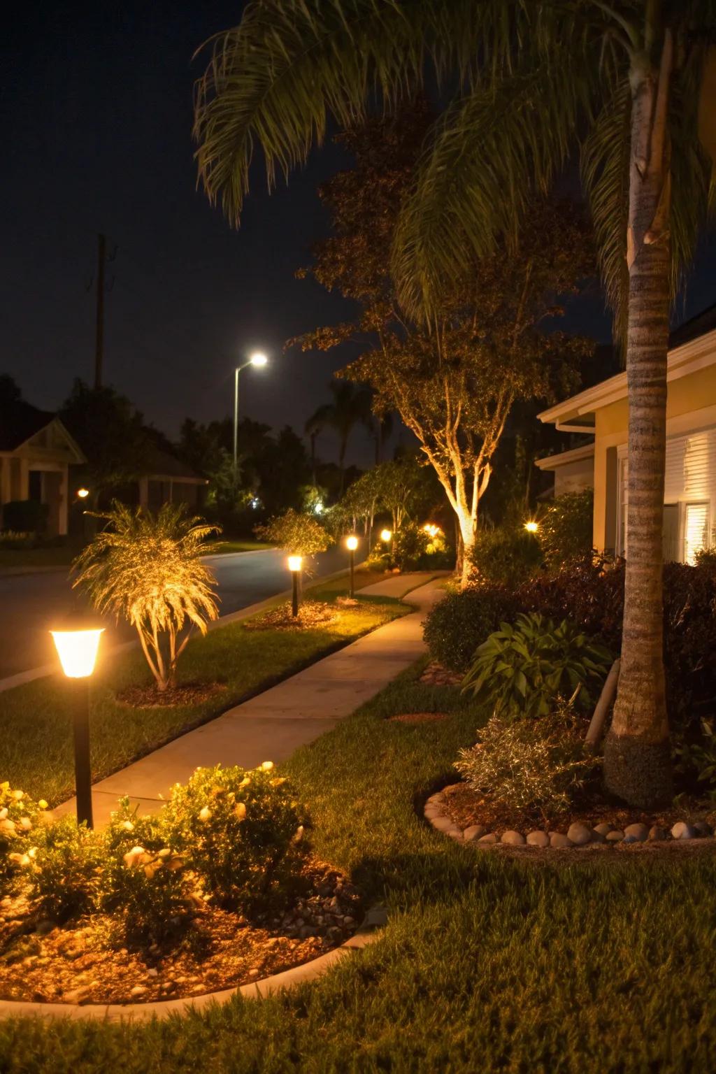 Yard illumination introduces a magical touch to your nighttime landscape.