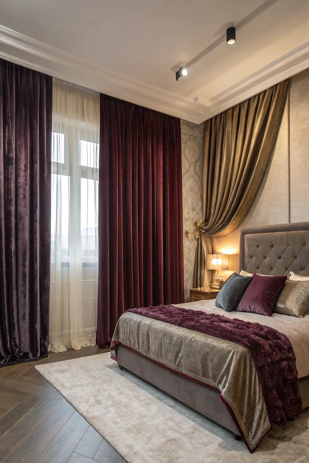 Plush and silk mix provides luxury and texture.