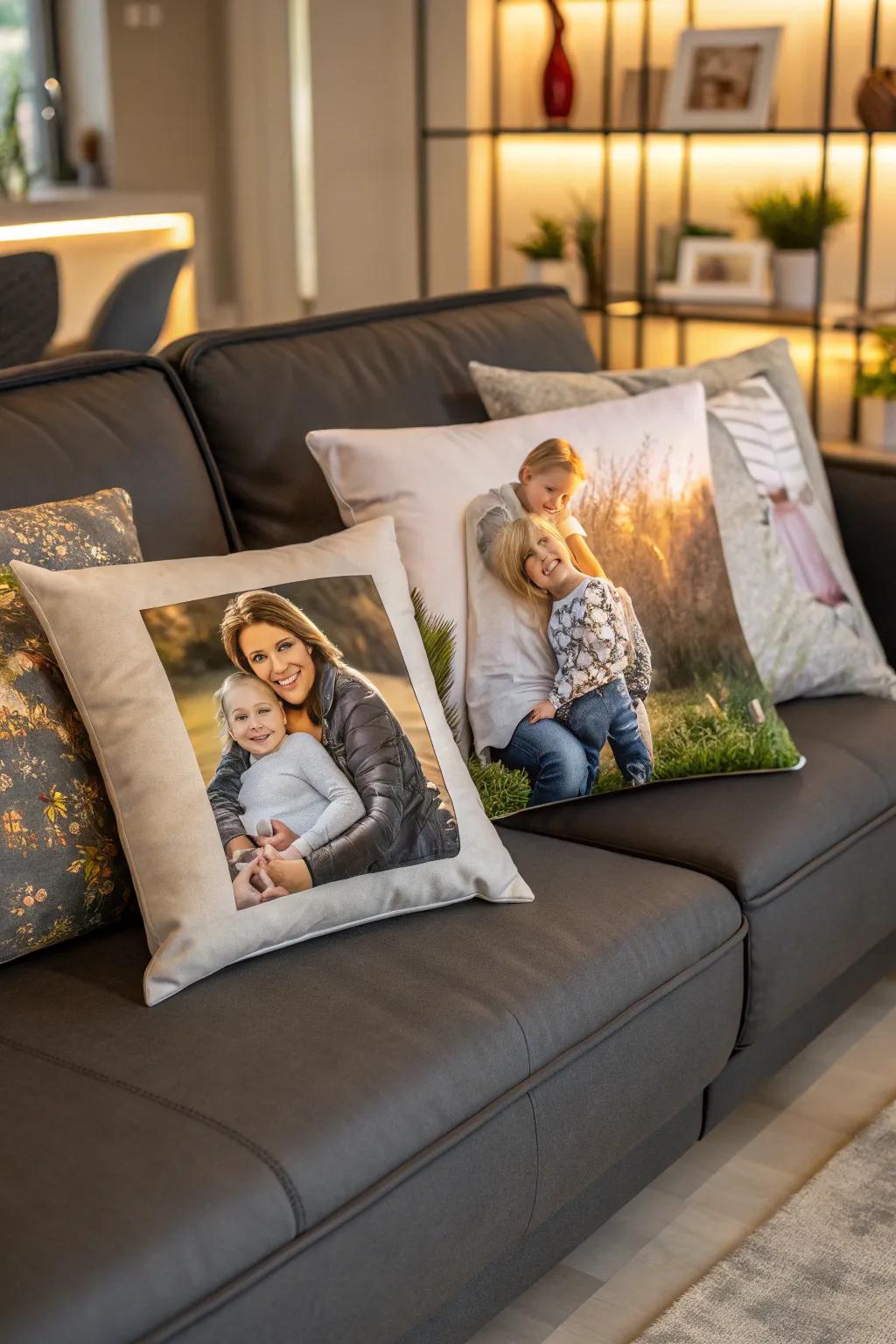 Custom pillow covers offer a cozy and personal decor update.