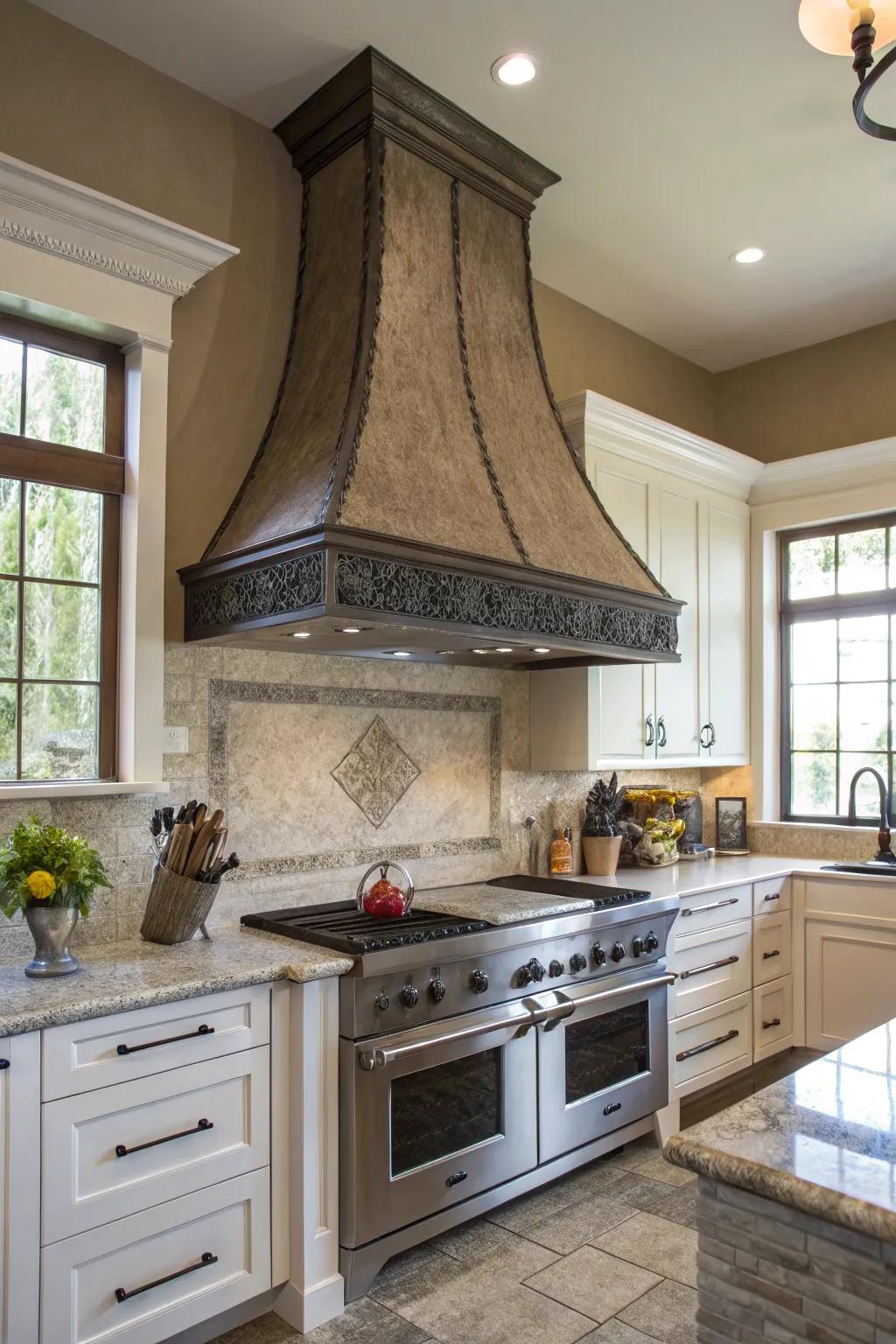 Sculptural range hoods transform kitchens into spaces of art.