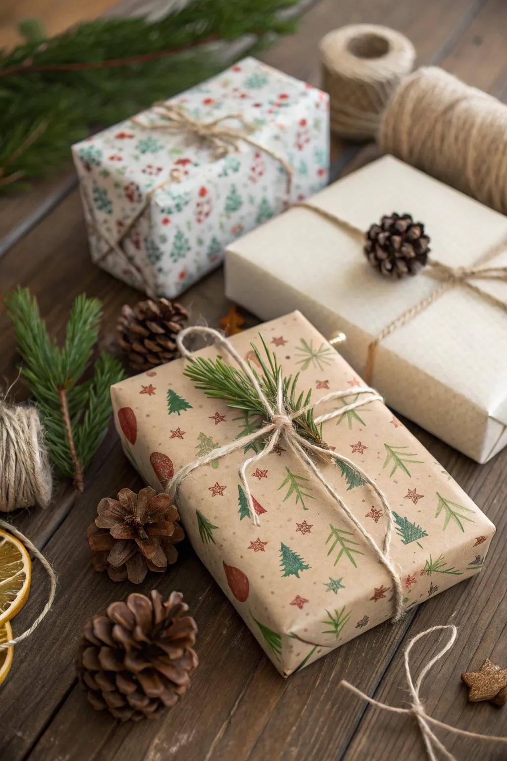 Handmade present dressing demonstrates thoughtfulness and creativity.