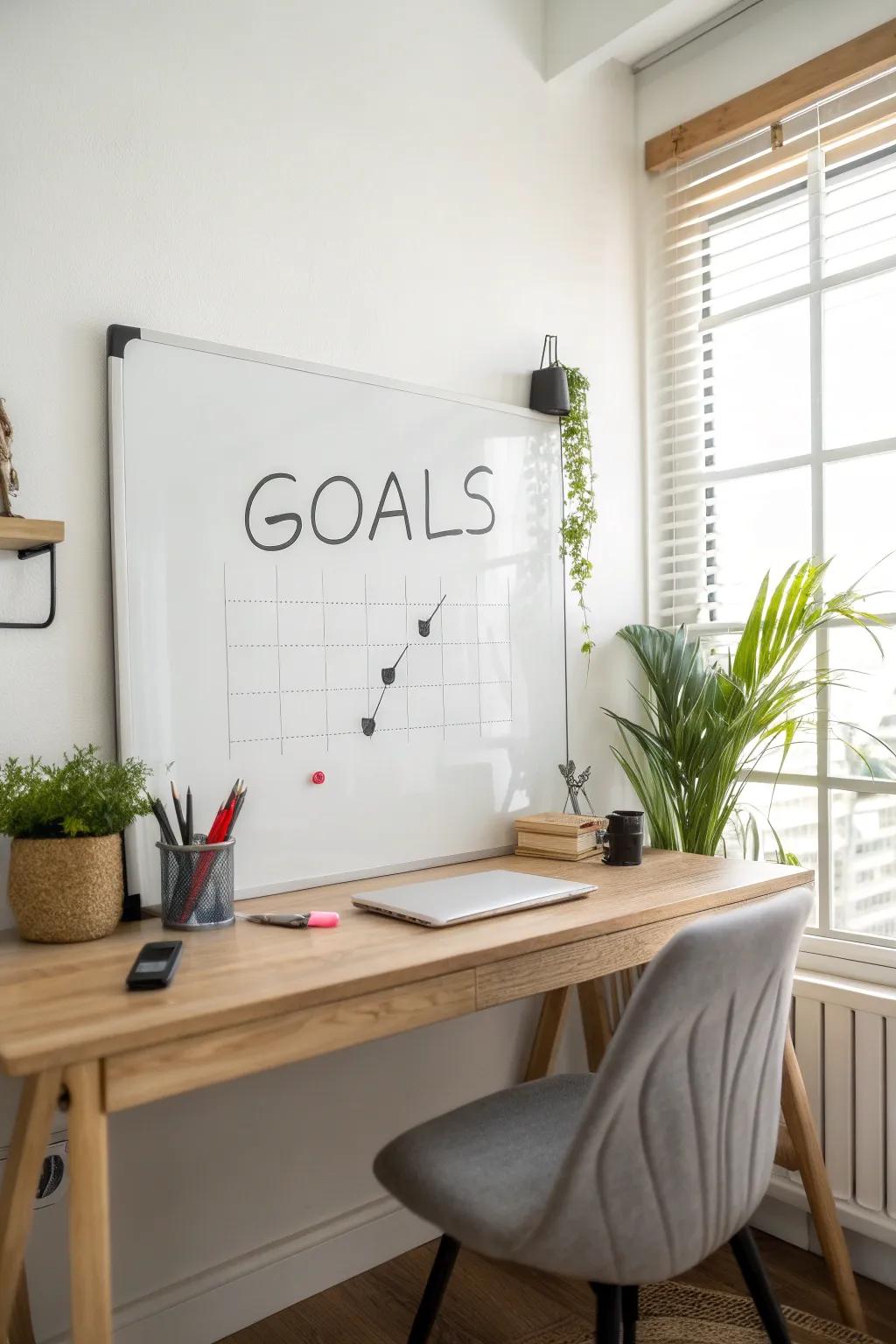 Keep your eyes on the prize with a goal display.