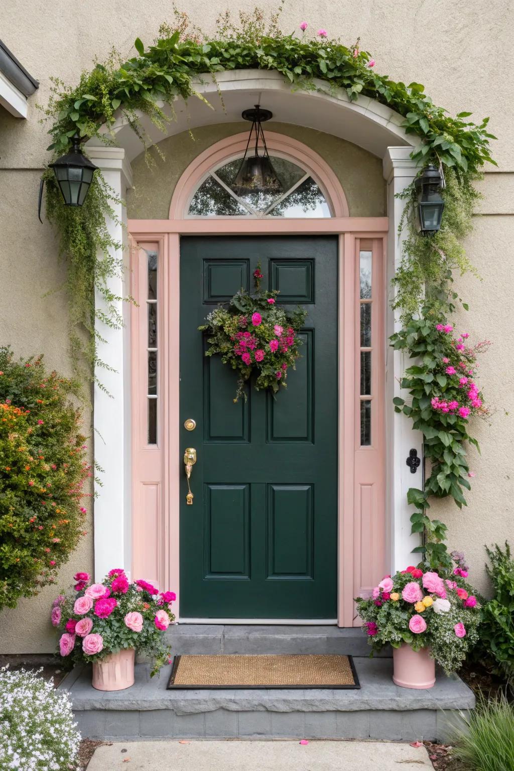 Pastel touches create a soft and harmonious entrance palette.