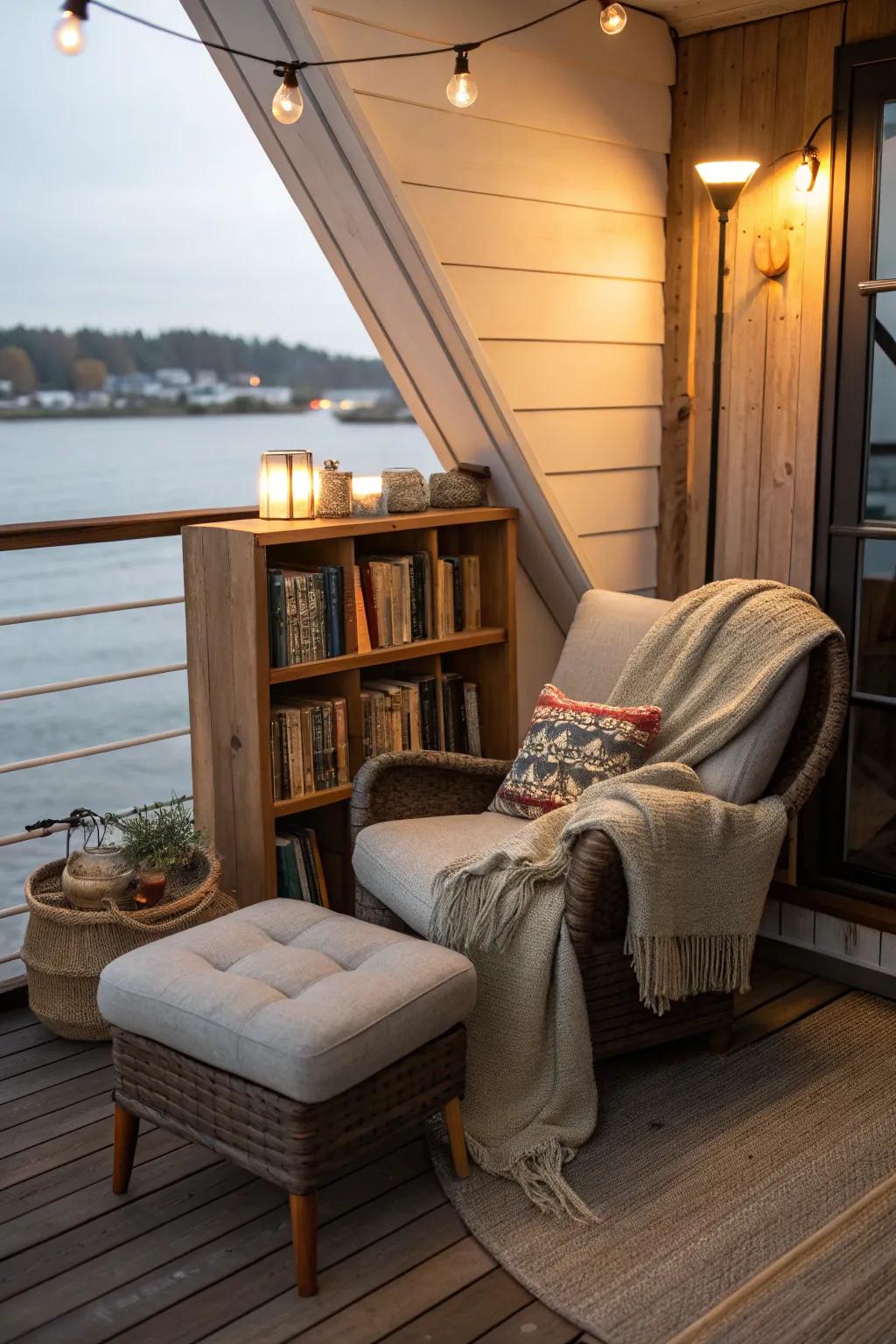 A reading space provides a peaceful escape for book lovers.