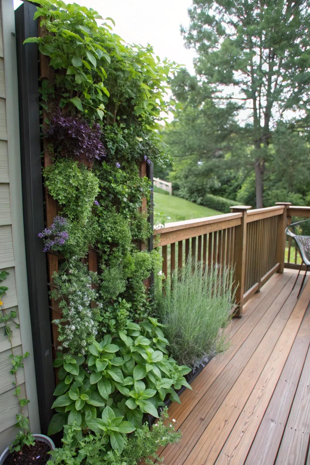 Create seclusion using a lush herb wall.