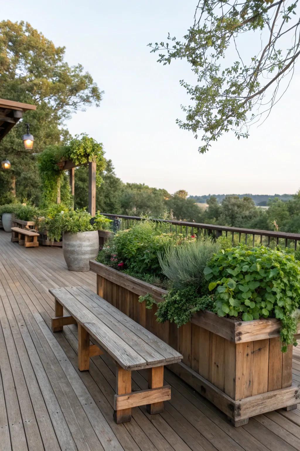 Rustic charm with warm timber elements.