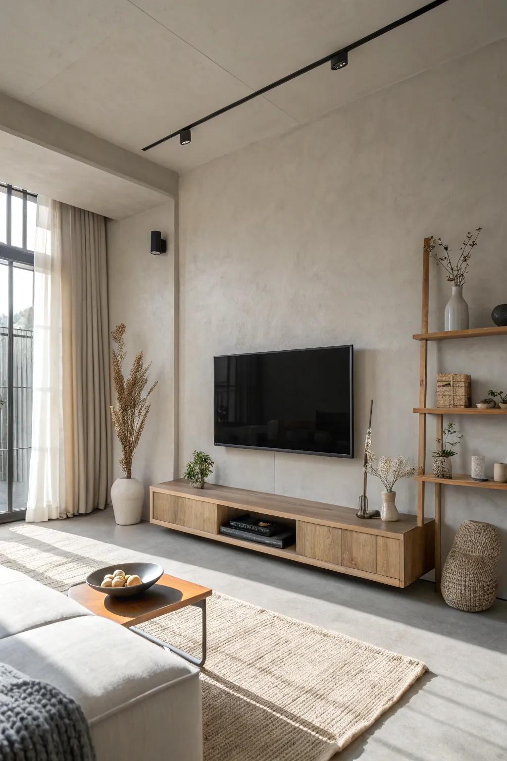 A simple method keeps the TV area clean and focused.