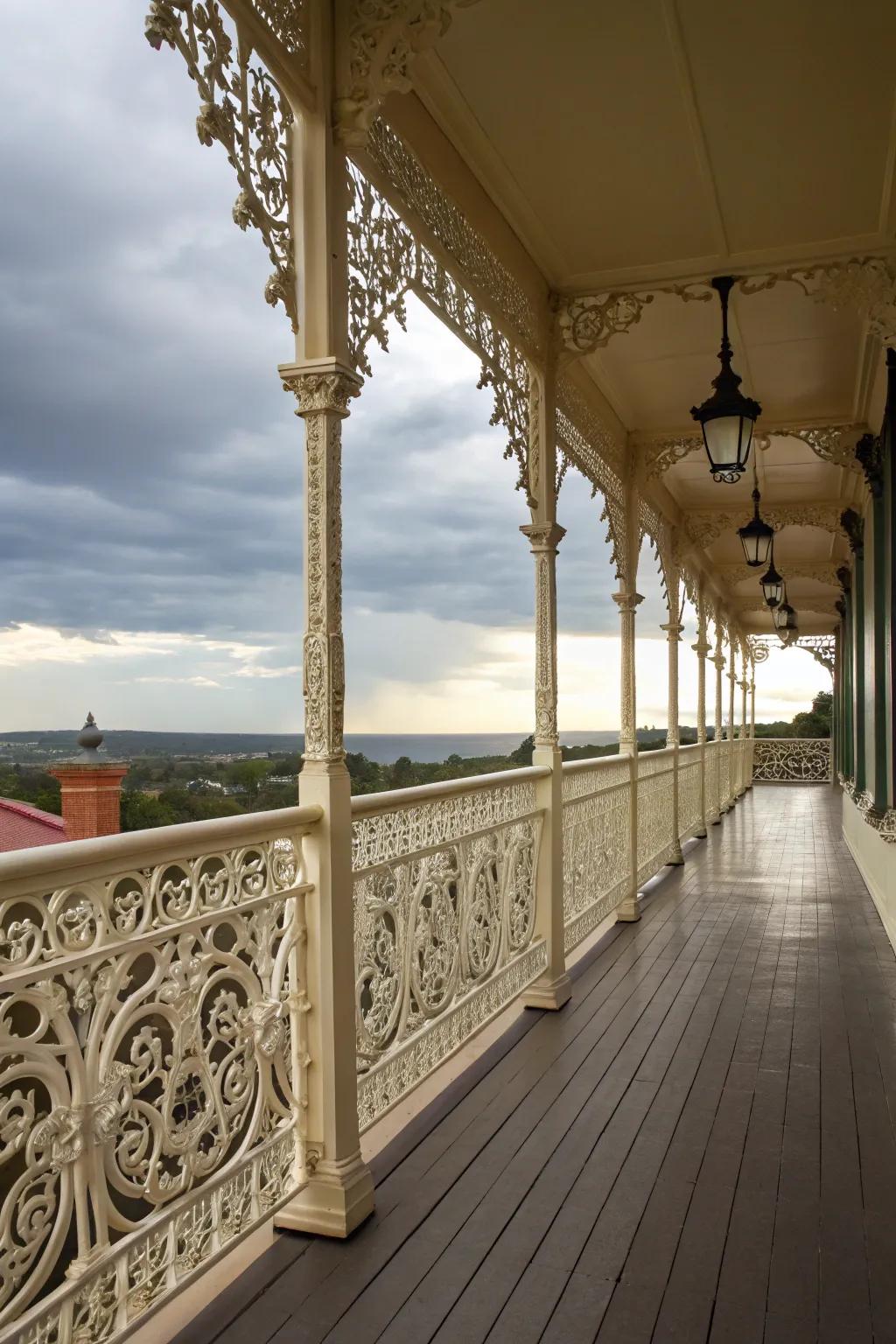 Victorian railings add romantic charm.