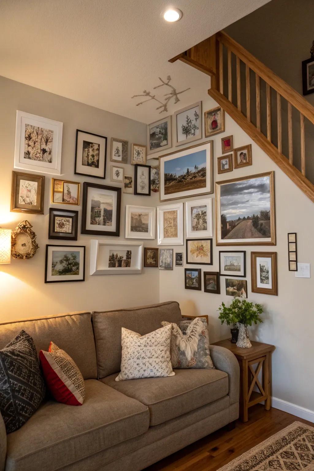 A personalized gallery wall that mirrors individuality and flair.