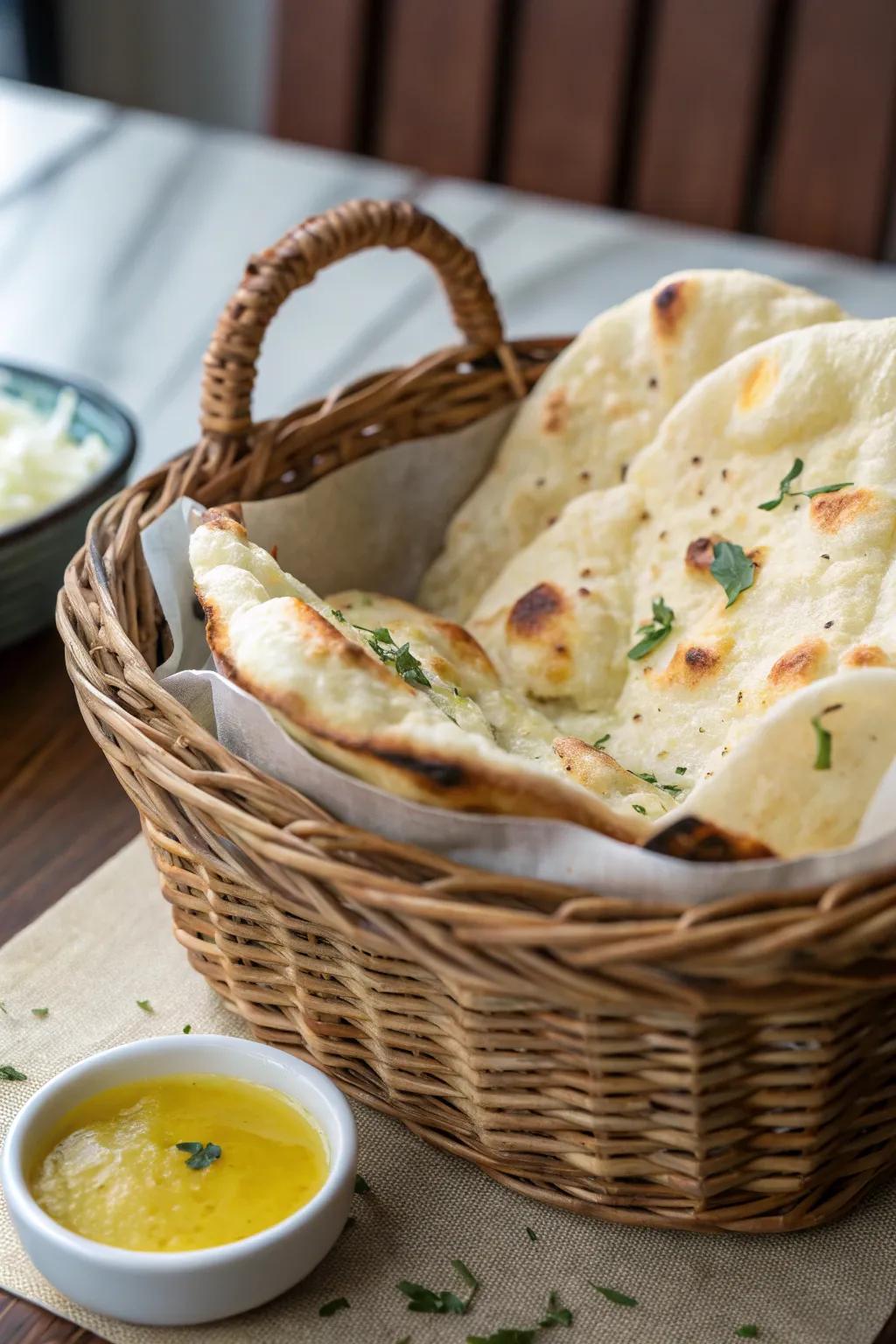 Aromatic buttery flatbread, a must-have side for any Diwali feast.