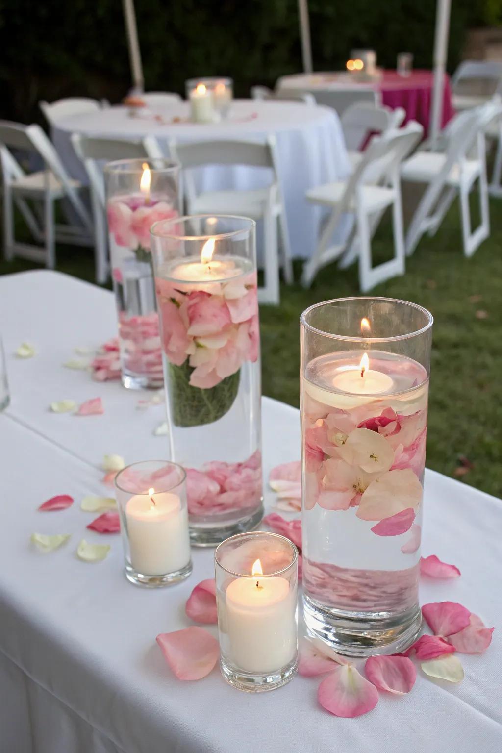 Magical floating candle centerpieces.