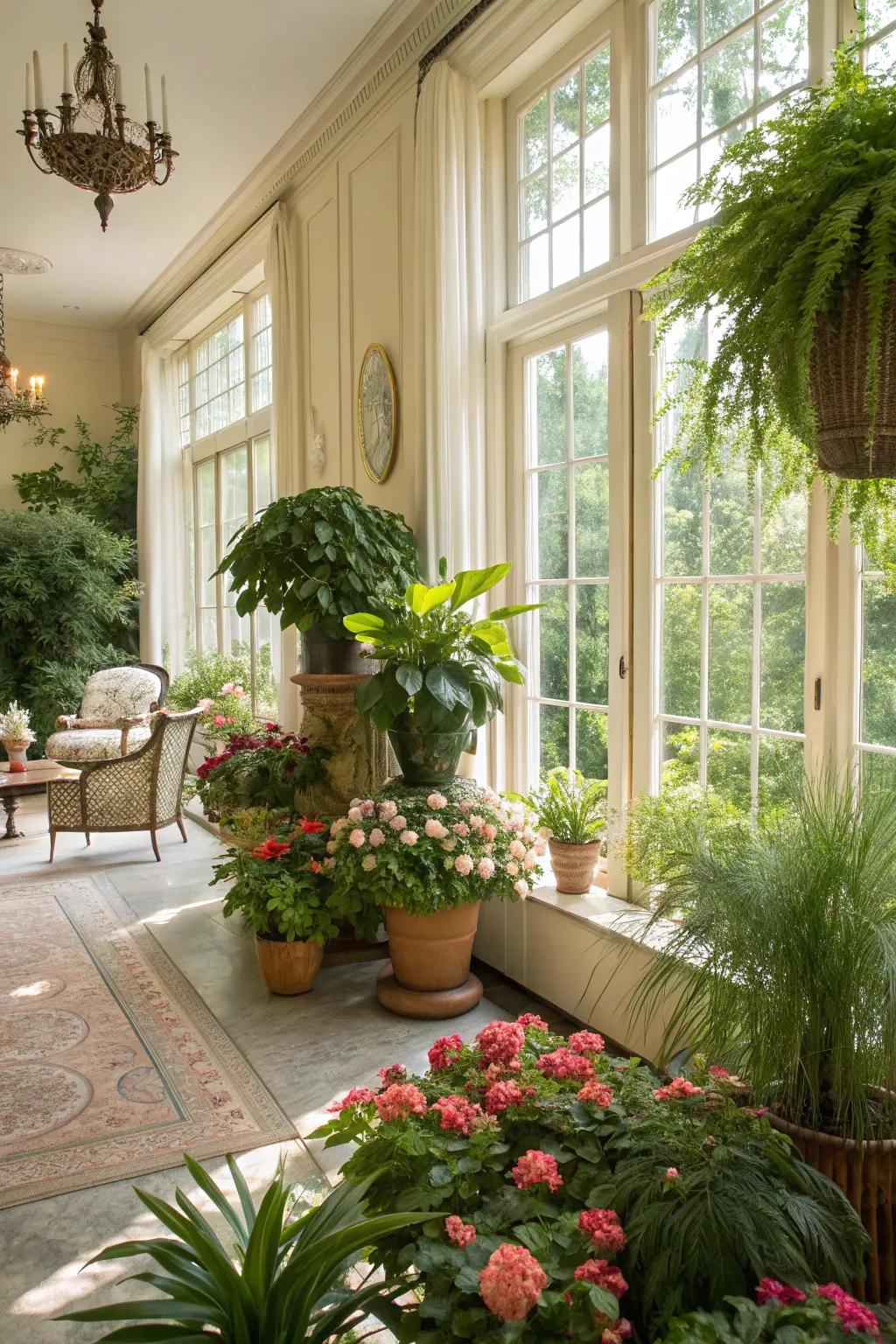 Flora adds life and vibrancy to the double parlor.
