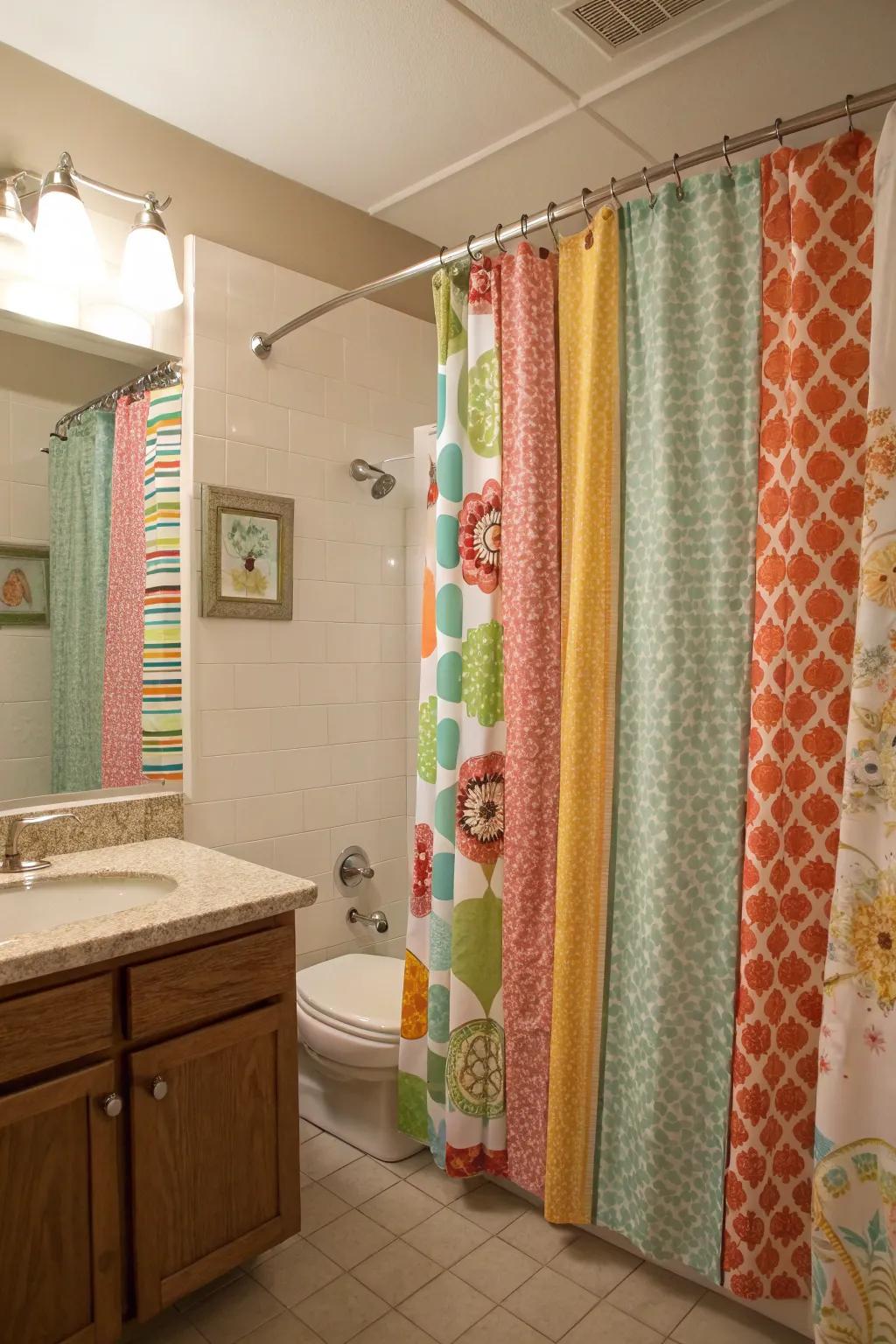 Mix and match diverse drape styles for an eclectic appearance.