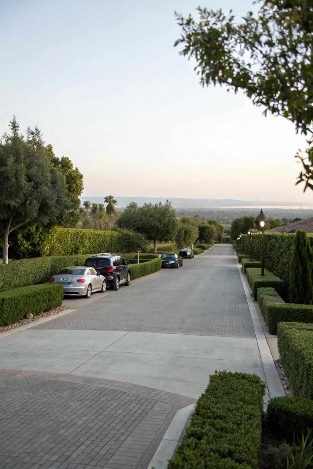 Wider driveways provide additional room for parking and movement.