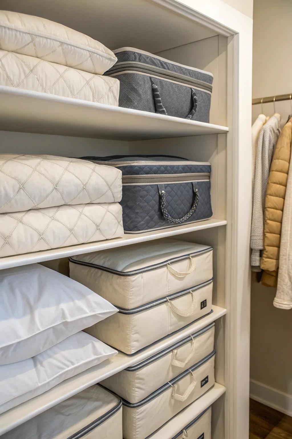 Comforter bags keep your bedding clean and organized.