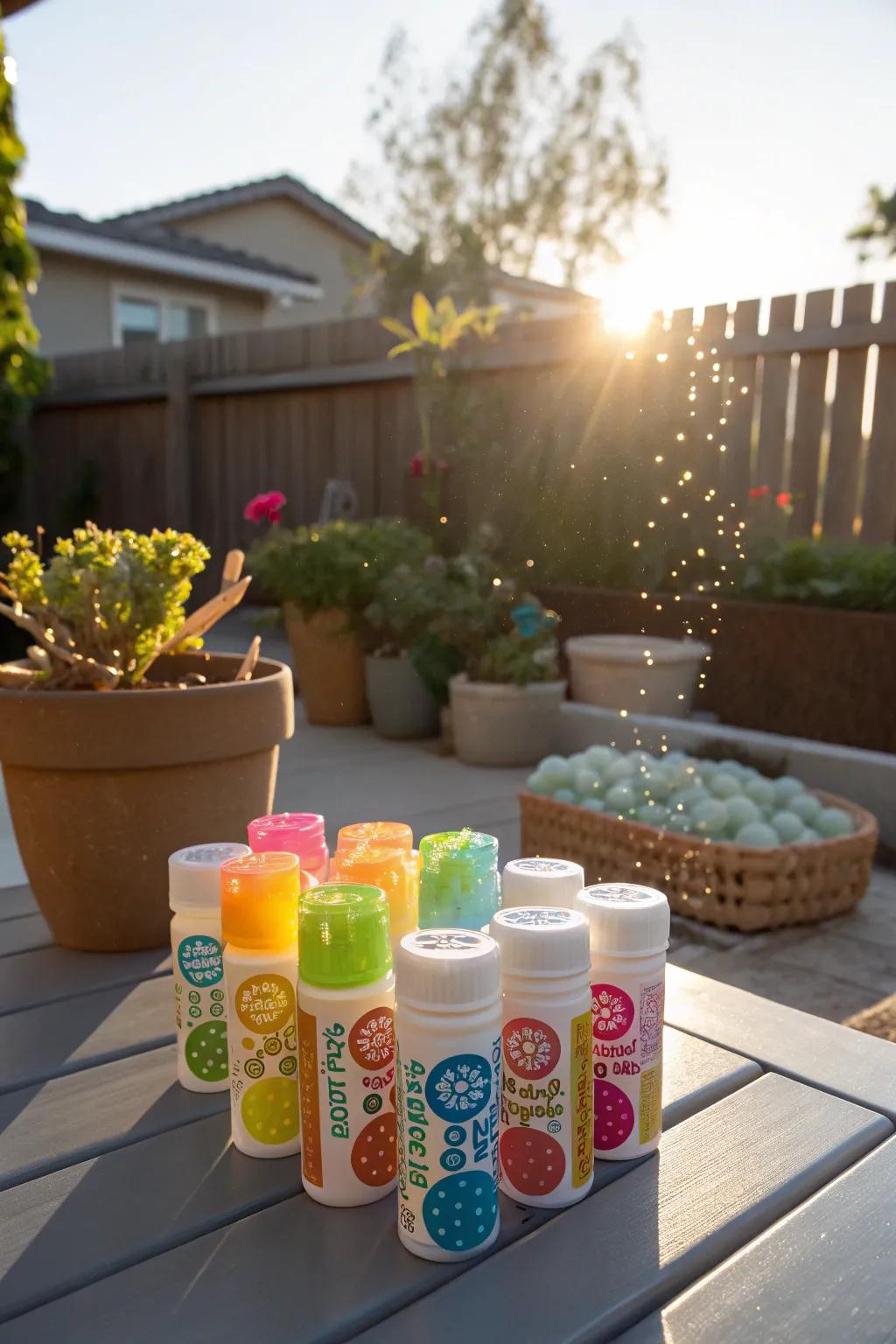 Mini bubbles for Easter fun outdoors.