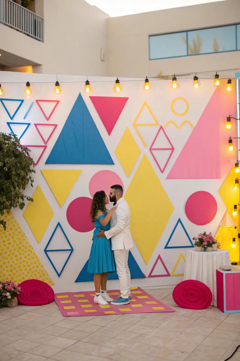Geometrical patterns contribute a contemporary fringe to your décor.