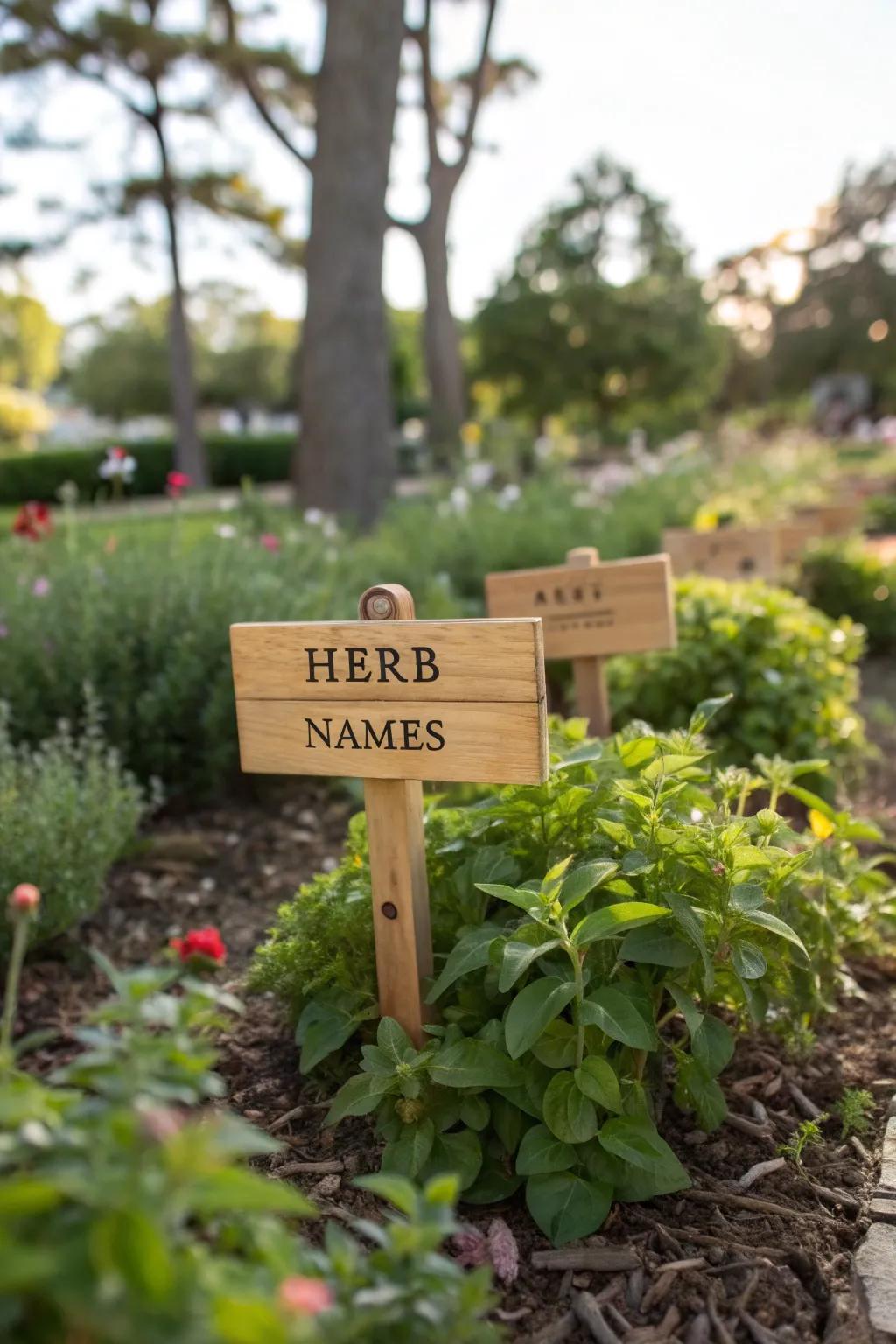 Engraved vegetation labels are a stylish and useful addition to any garden.