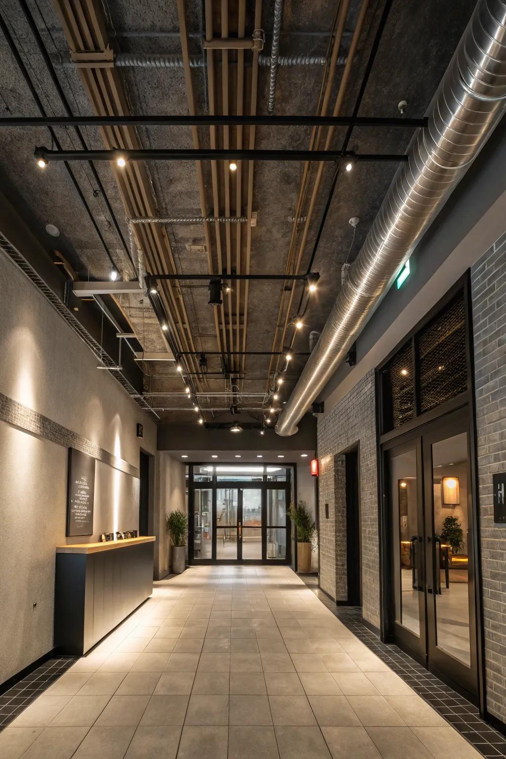 Urban edge ceilings offer a modern, edgy vibe.