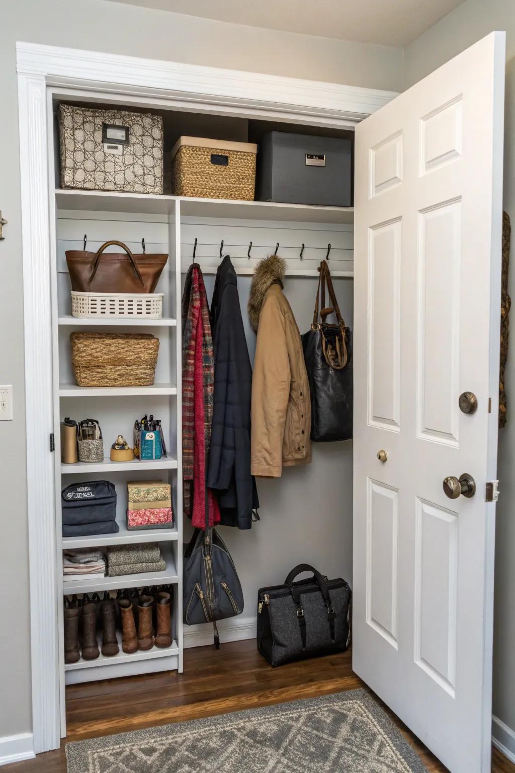 Maximize storage by effectively using the back of the door.