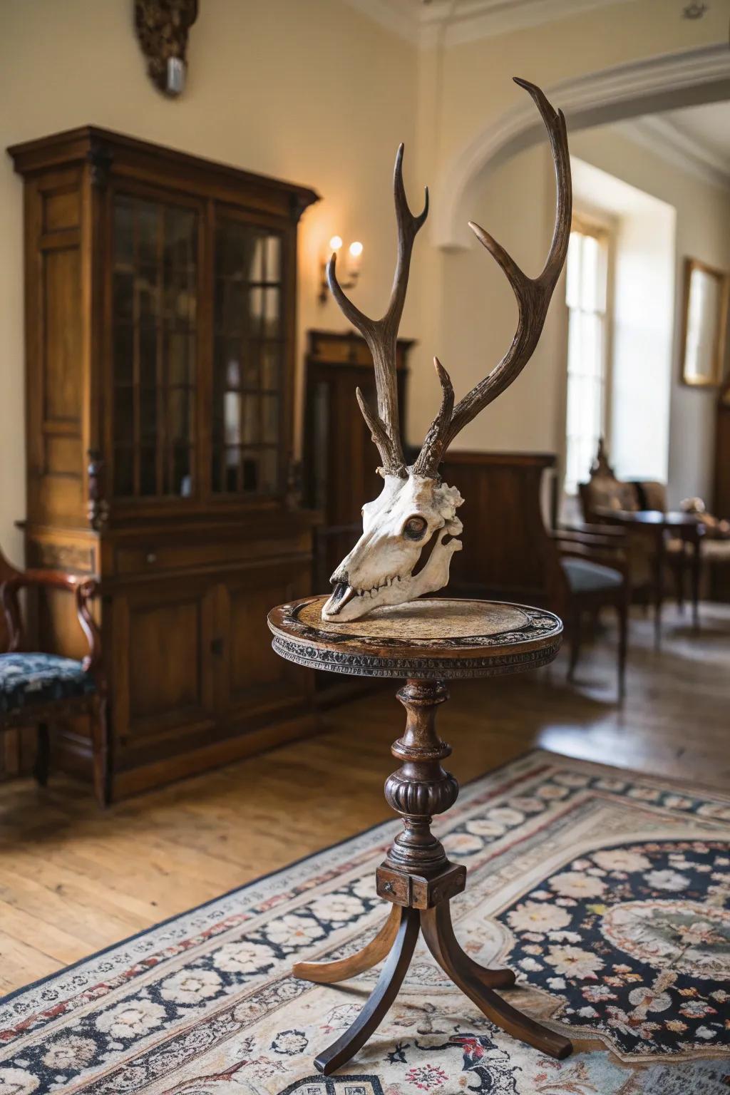 Elevate your display with an antique stand.