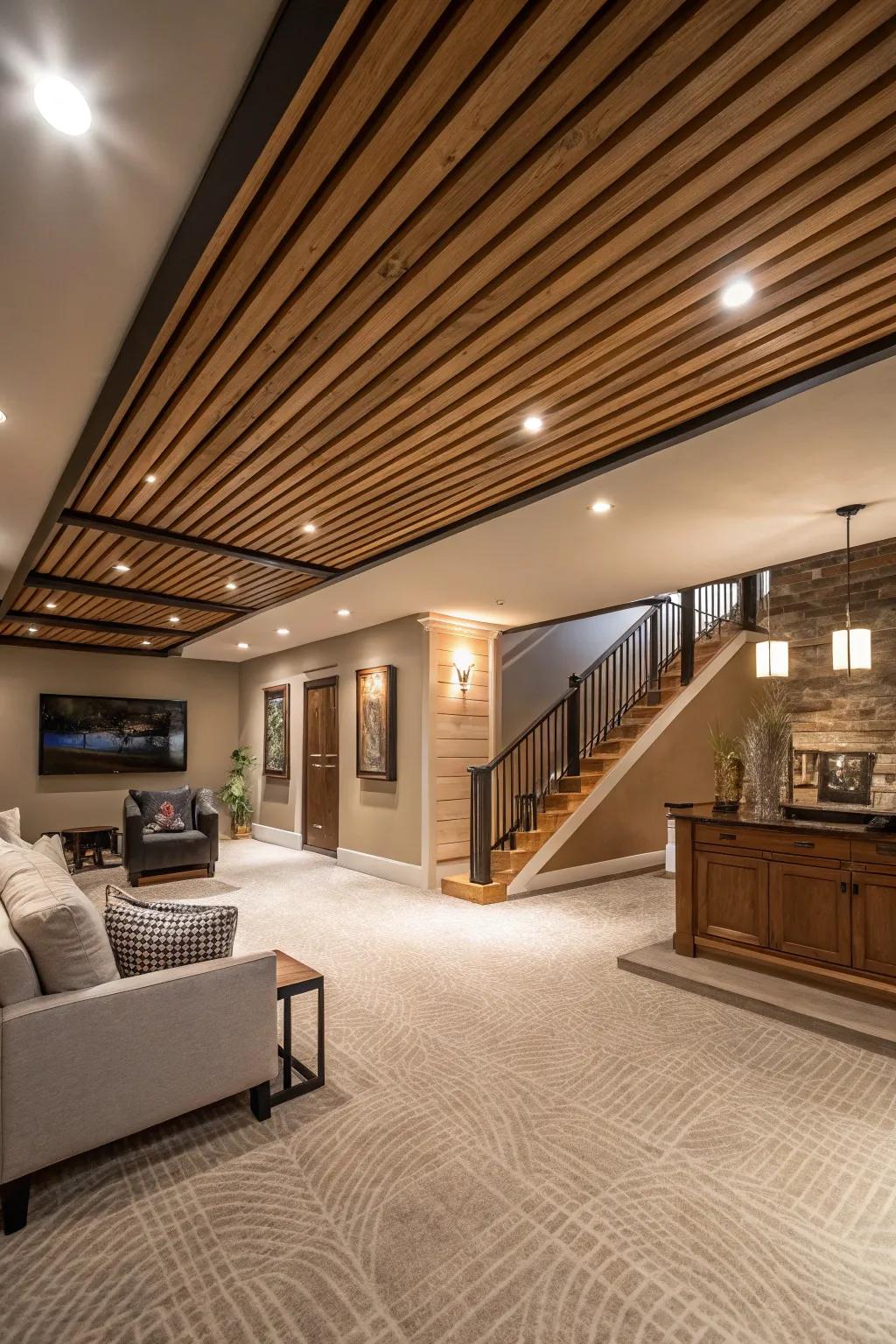 Elegant wooden planks craft a sophisticated surface design.