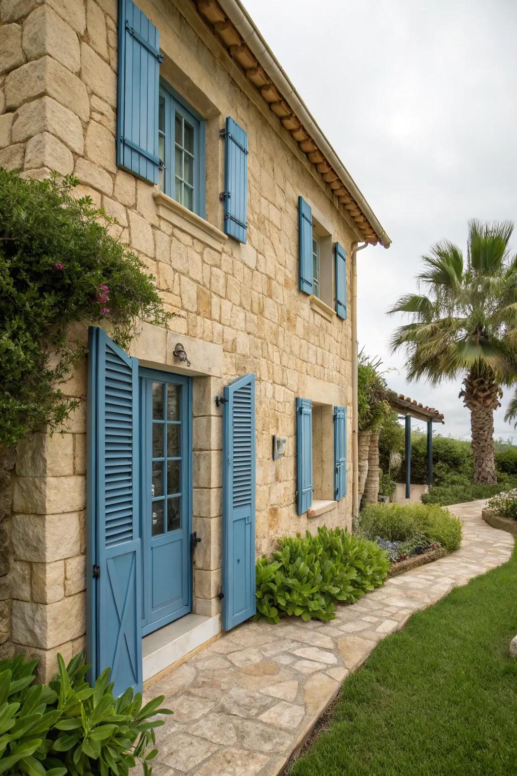 Coastal-inspired stone facades bring beachy charm to home exteriors.