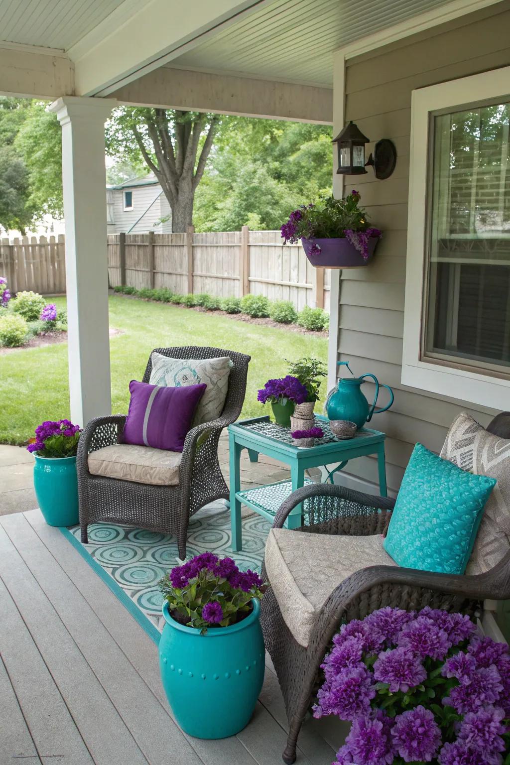 Unexpected colors such as blue-green add a unique and personal element.