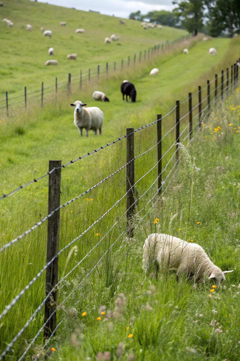 Field borders offer a versatile solution for mixed livestock.