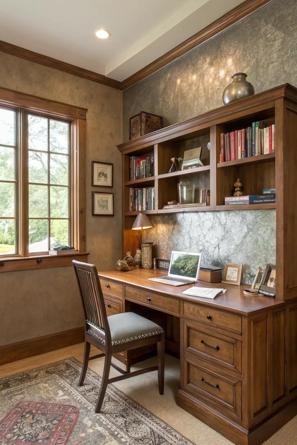 Metal accents give a modern twist.