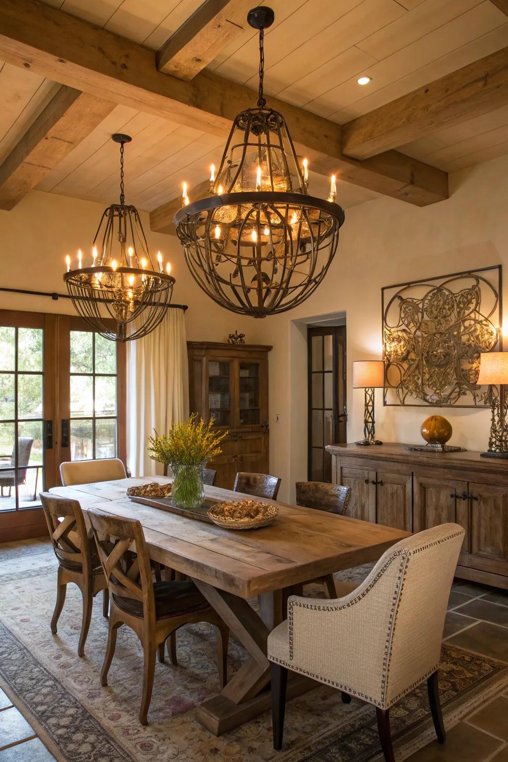Artistic lighting designs serve as art pieces.