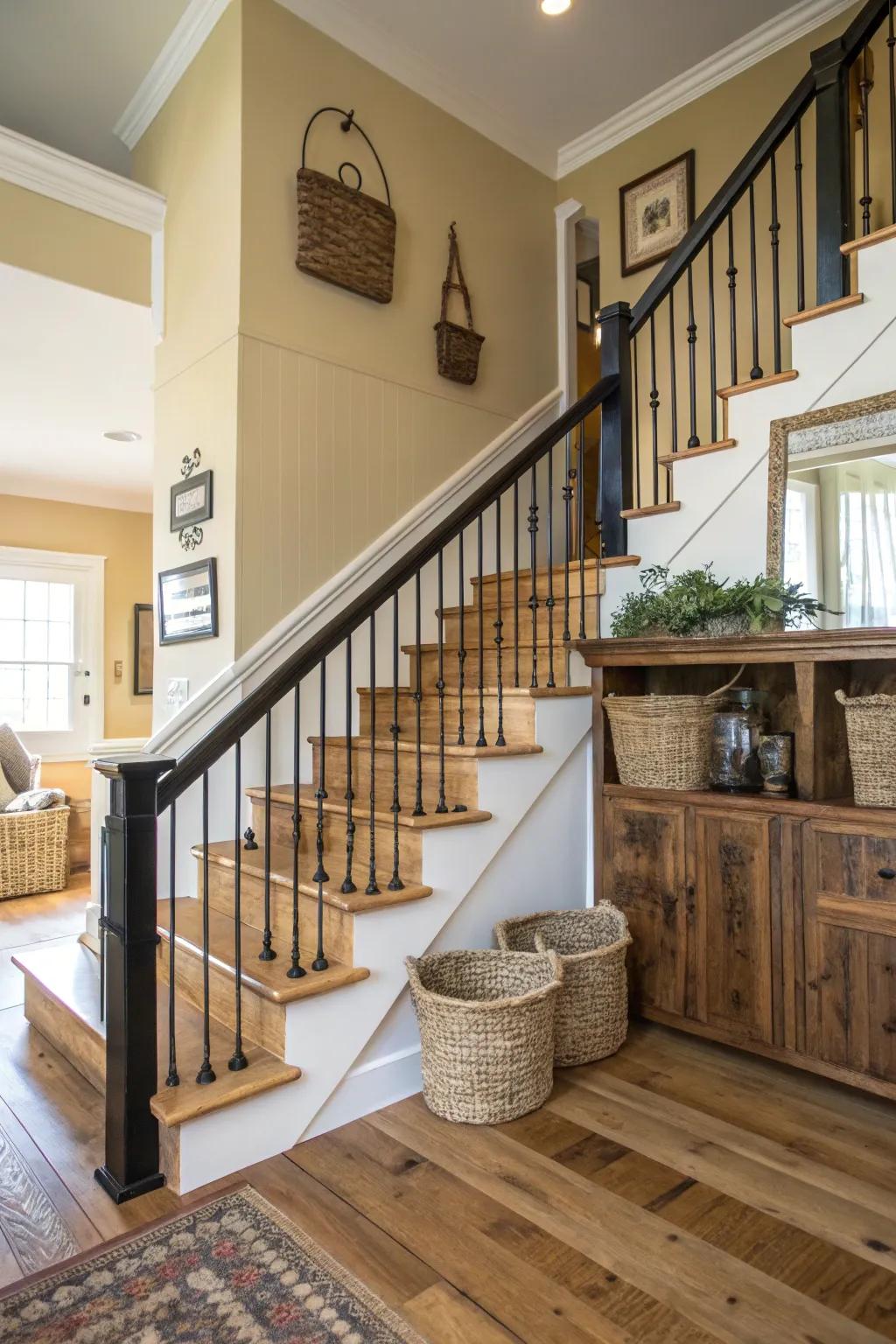 Black railings make a striking statement.