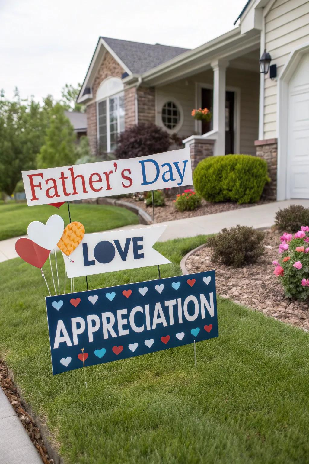 Celebrate Father's Day using striking and kindhearted yard signage.