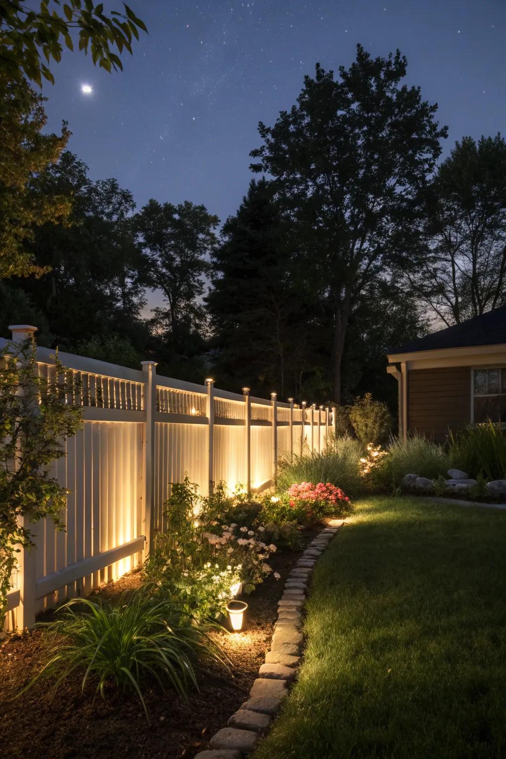 Under-fence lighting discreetly improves your outdoor space.