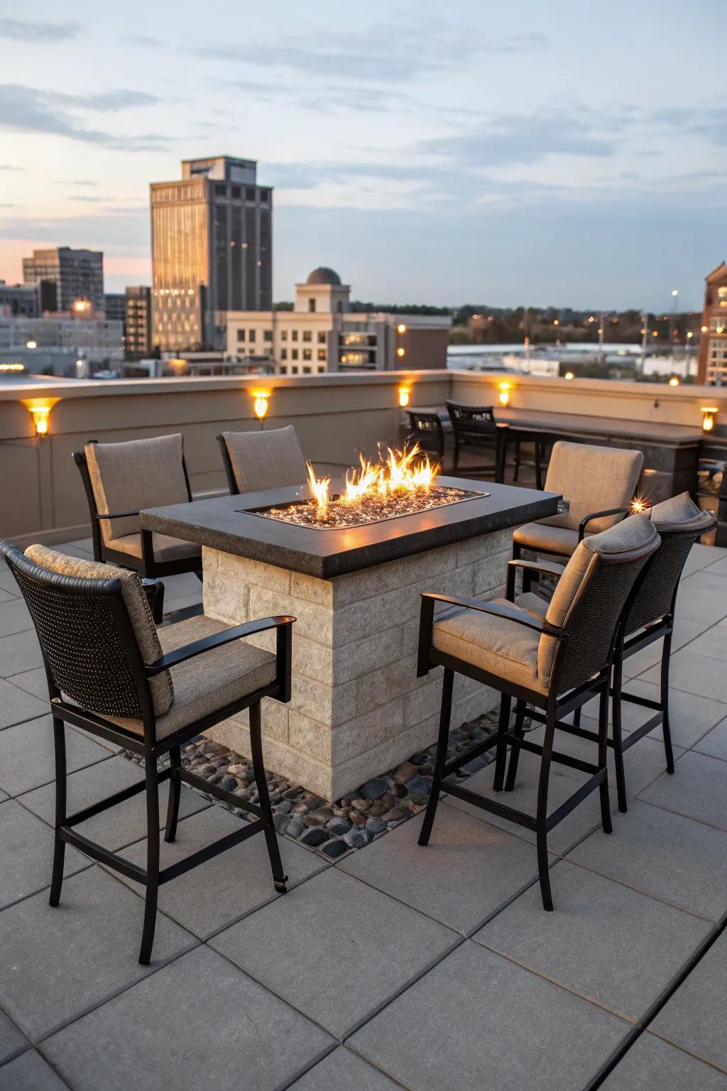 Bar height seating offers a casual and elevated seating solution.