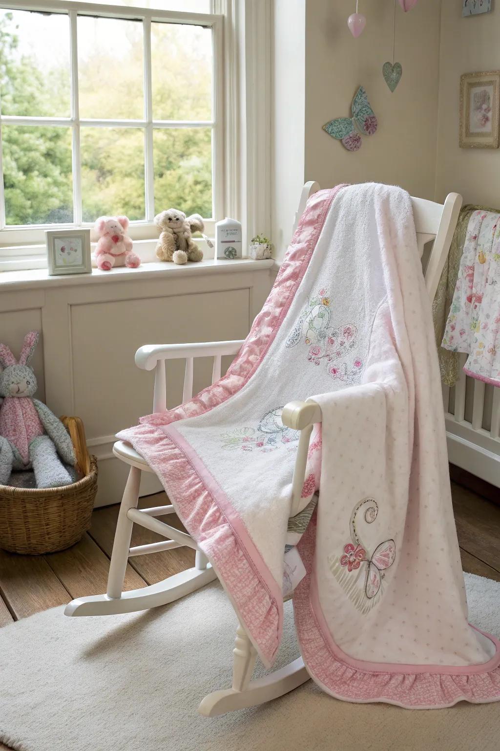 Cozy and personal, this covering is a warm hug.