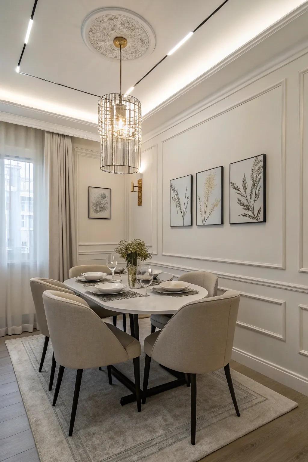 Simplicity brings peace and elegance to your dining area.