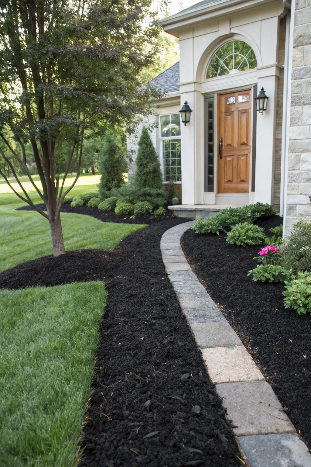 Create a welcoming entrance with a bold ground cover path.