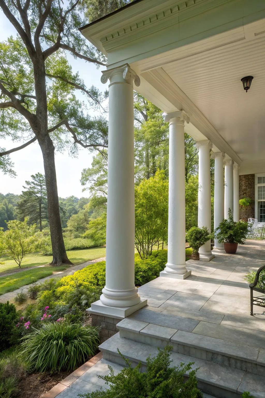 A sense of harmony is achieved when columns are seamlessly integrated with their landscape.